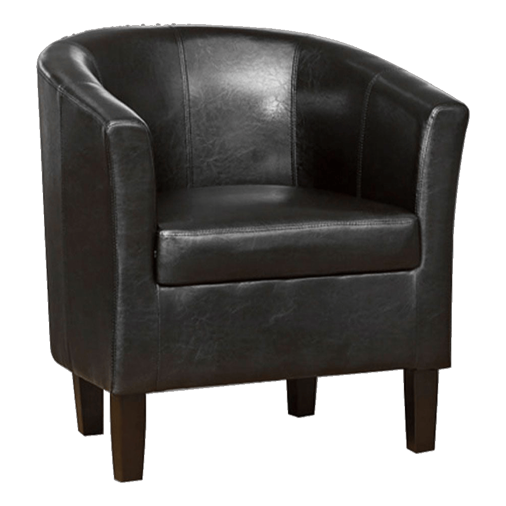 Black Leather Tub Chair